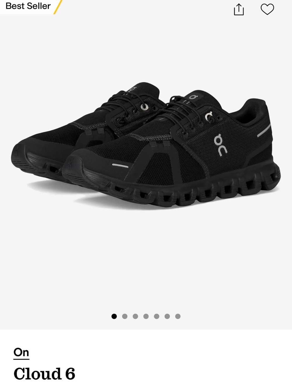 On Cloud 6 Running Black Men’s Athletic Cloud-Style Running Shoes